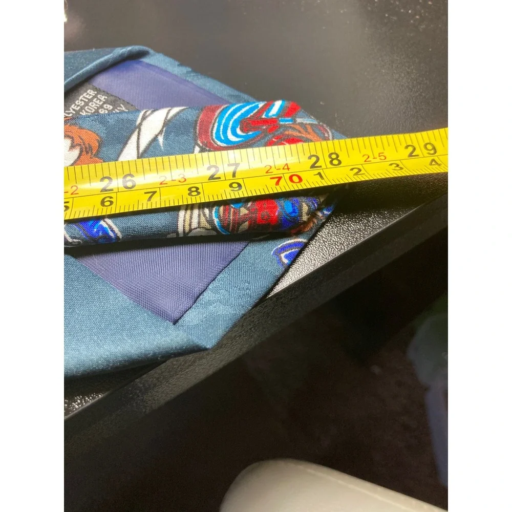 Vintage 1993 Looney Tunes Tasmanian Devil Taz Biker Motorcycle‎ Polyester Tie